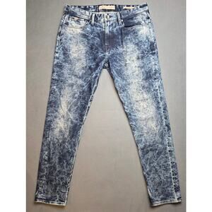 Guess Mens Jeans 35x31 Straight Acid Wash Stretch‎ Regular Fit